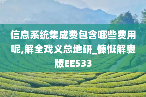 信息系统集成费包含哪些费用呢,解全戏义总地研_慷慨解囊版EE533