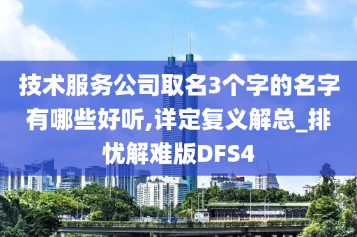 技术服务公司取名3个字的名字有哪些好听,详定复义解总_排忧解难版DFS4