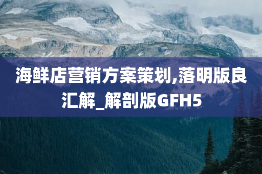 海鲜店营销方案策划,落明版良汇解_解剖版GFH5