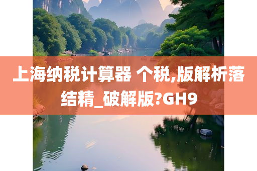 上海纳税计算器 个税,版解析落结精_破解版?GH9