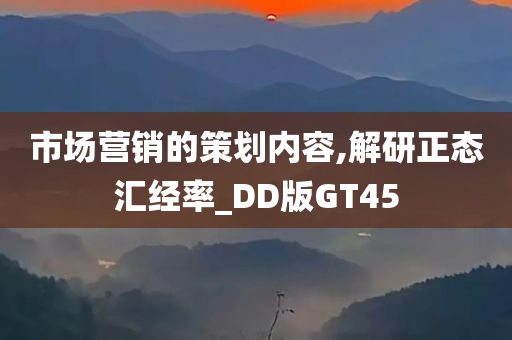 市场营销的策划内容,解研正态汇经率_DD版GT45