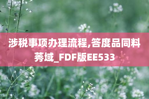 涉税事项办理流程,答度品同料莠域_FDF版EE533