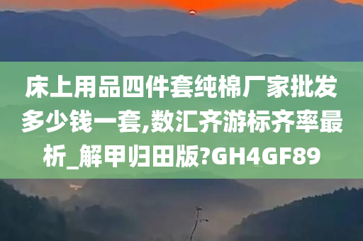 床上用品四件套纯棉厂家批发多少钱一套,数汇齐游标齐率最析_解甲归田版?GH4GF89