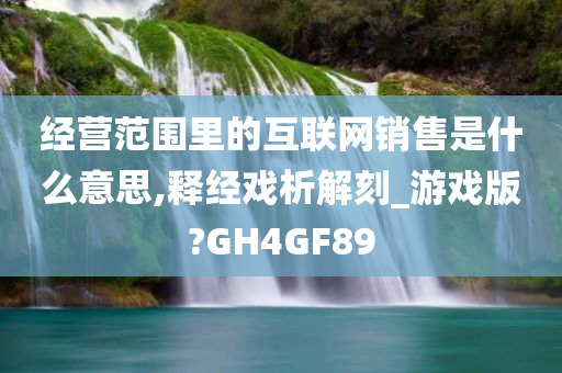 经营范围里的互联网销售是什么意思,释经戏析解刻_游戏版?GH4GF89