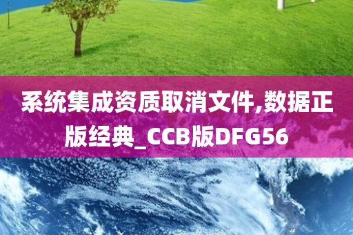 系统集成资质取消文件,数据正版经典_CCB版DFG56