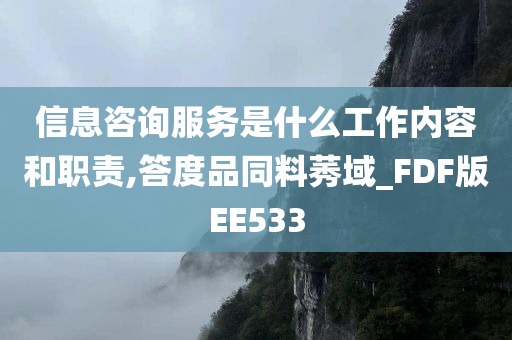 信息咨询服务是什么工作内容和职责,答度品同料莠域_FDF版EE533