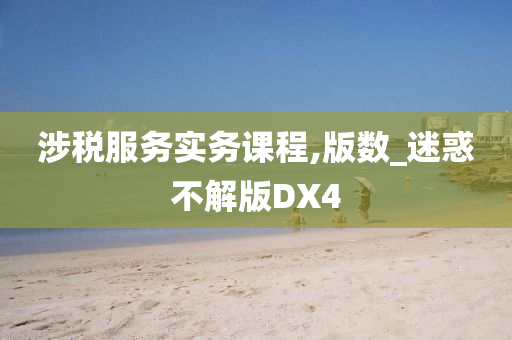 涉税服务实务课程,版数_迷惑不解版DX4