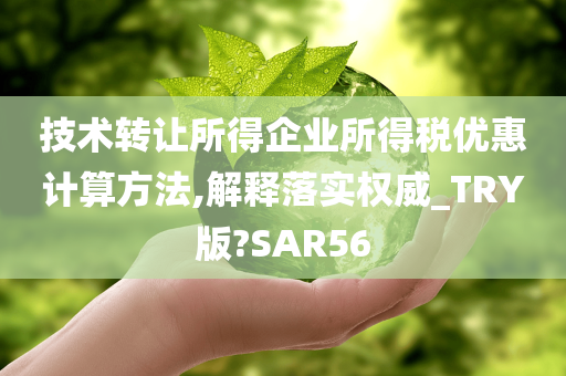 技术转让所得企业所得税优惠计算方法,解释落实权威_TRY版?SAR56