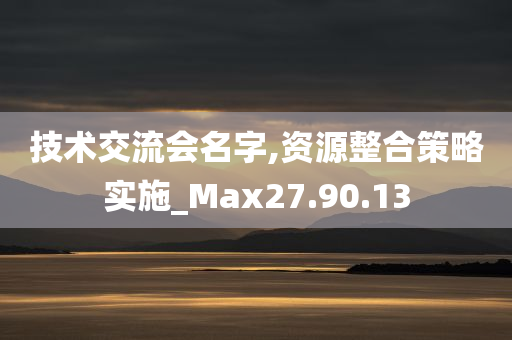 技术交流会名字,资源整合策略实施_Max27.90.13