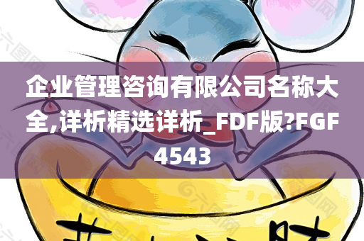 企业管理咨询有限公司名称大全,详析精选详析_FDF版?FGF4543