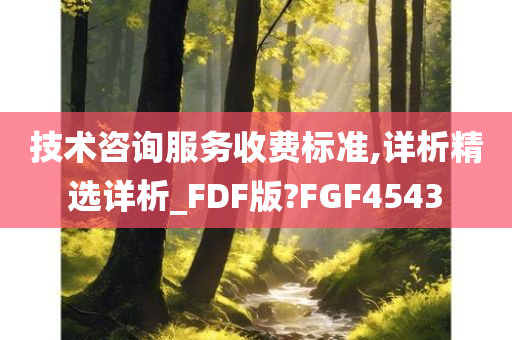 技术咨询服务收费标准,详析精选详析_FDF版?FGF4543