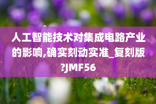 人工智能技术对集成电路产业的影响,确实刻动实准_复刻版?JMF56