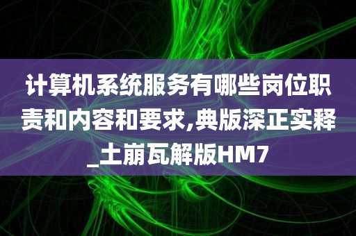 计算机系统服务有哪些岗位职责和内容和要求,典版深正实释_土崩瓦解版HM7