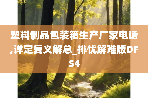 塑料制品包装箱生产厂家电话,详定复义解总_排忧解难版DFS4