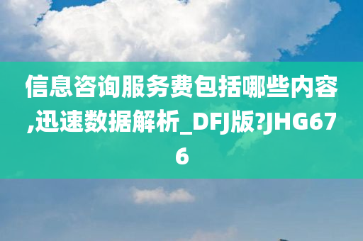 信息咨询服务费包括哪些内容,迅速数据解析_DFJ版?JHG676