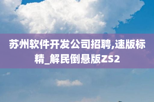 苏州软件开发公司招聘,速版标精_解民倒悬版ZS2