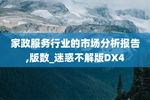 家政服务行业的市场分析报告,版数_迷惑不解版DX4