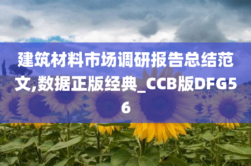 建筑材料市场调研报告总结范文,数据正版经典_CCB版DFG56