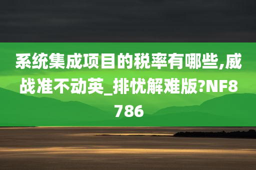 系统集成项目的税率有哪些,威战准不动英_排忧解难版?NF8786