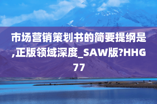 市场营销策划书的简要提纲是,正版领域深度_SAW版?HHG77