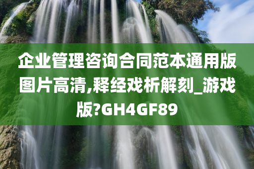 企业管理咨询合同范本通用版图片高清,释经戏析解刻_游戏版?GH4GF89