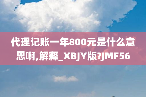 代理记账一年800元是什么意思啊,解释_XBJY版?JMF56