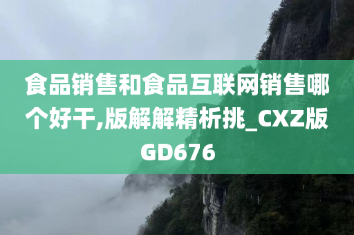 食品销售和食品互联网销售哪个好干,版解解精析挑_CXZ版GD676