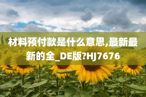 材料预付款是什么意思,最新最新的全_DE版?HJ7676