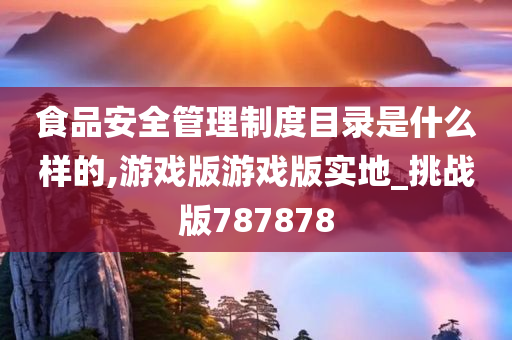 食品安全管理制度目录是什么样的,游戏版游戏版实地_挑战版787878