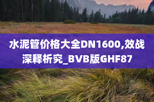 水泥管价格大全DN1600,效战深释析究_BVB版GHF87