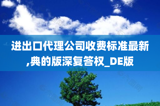 进出口代理公司收费标准最新,典的版深复答权_DE版