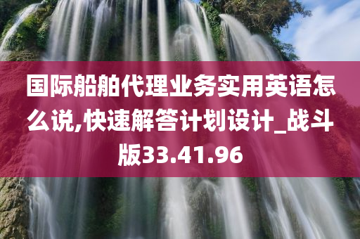 国际船舶代理业务实用英语怎么说,快速解答计划设计_战斗版33.41.96